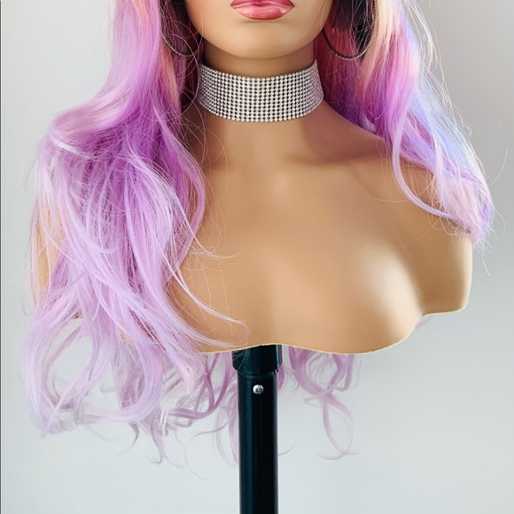 So Pretty! 26” Ombre Pink Lilac Premium Fiber Wig for Daily Wear or Cosplay - Picture 2 of 14
